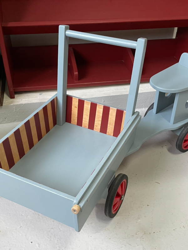 Bakfiets loopwagentje blauw